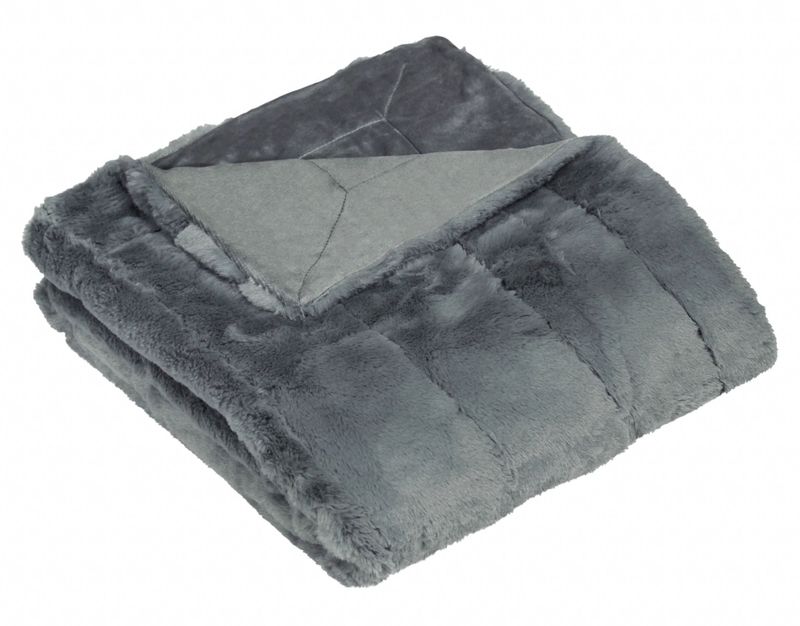 Empress Faux Fur Throw Charcoal 2 Sizes