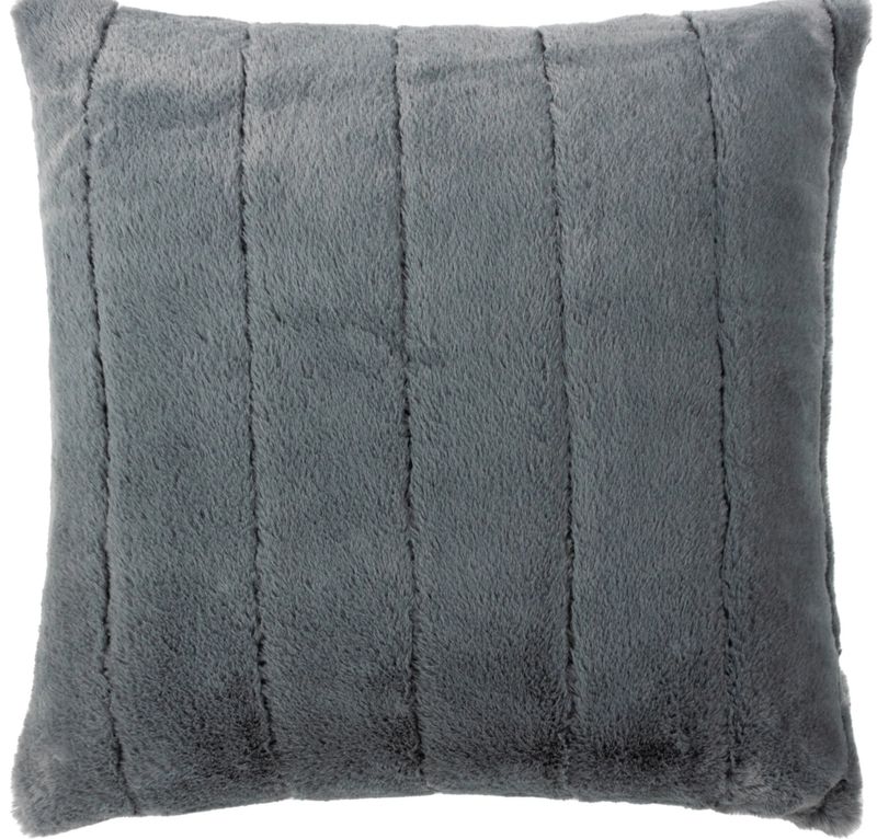Empress Faux Fur Cushion   55 x 55 Charcoal