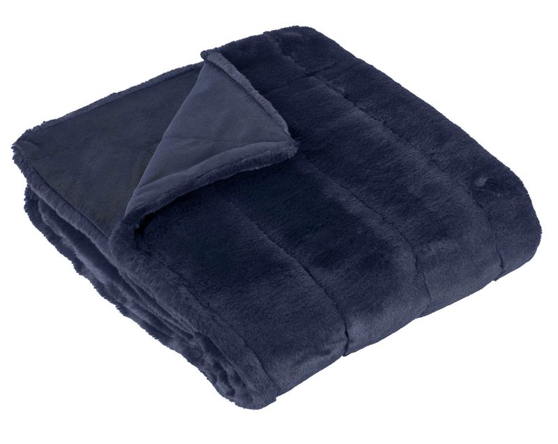 Empress Faux Fur Throw Navy 2 Sizes