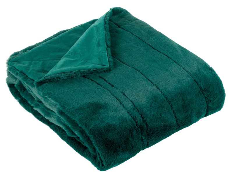 Empress Faux Fur Throw Emerald 2 Sizes