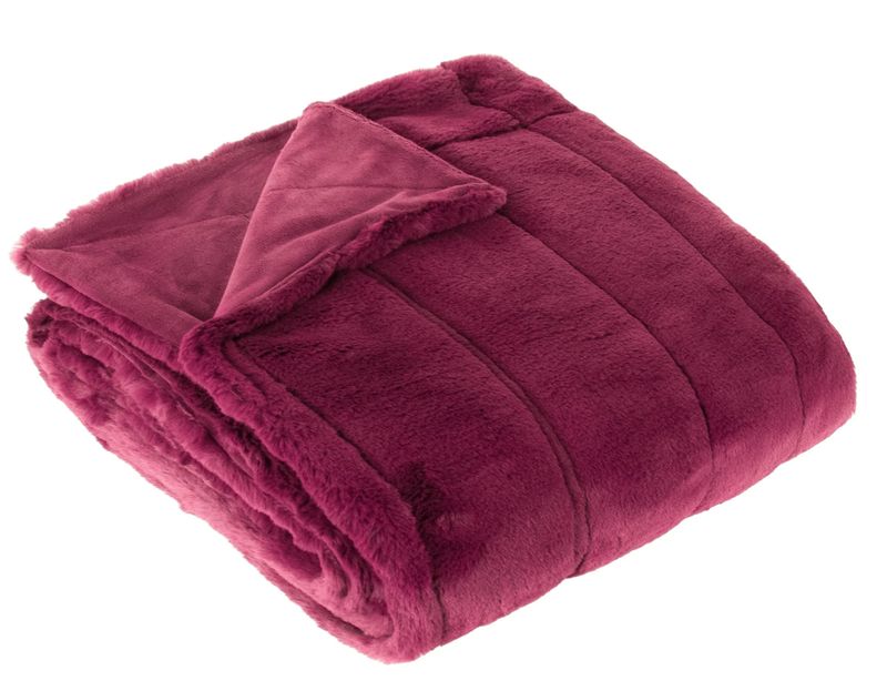 Empress Faux Fur Throw Ruby 2 Sizes