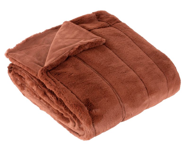Empress Faux Fur Throw Rust 2 Sizes