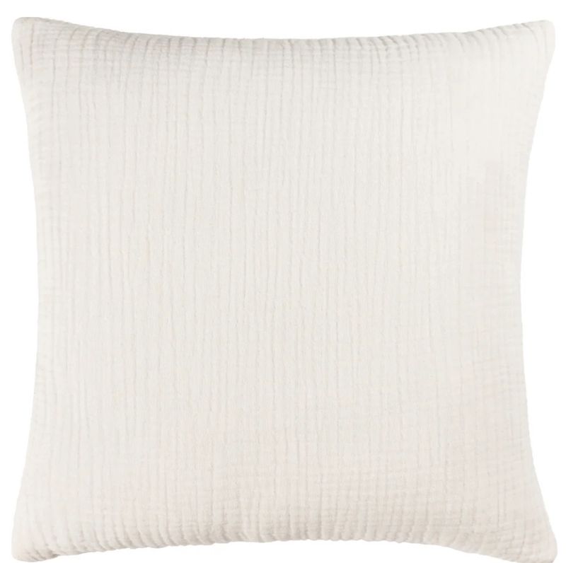 Lark Muslin Crinkle Cotton Cushion White