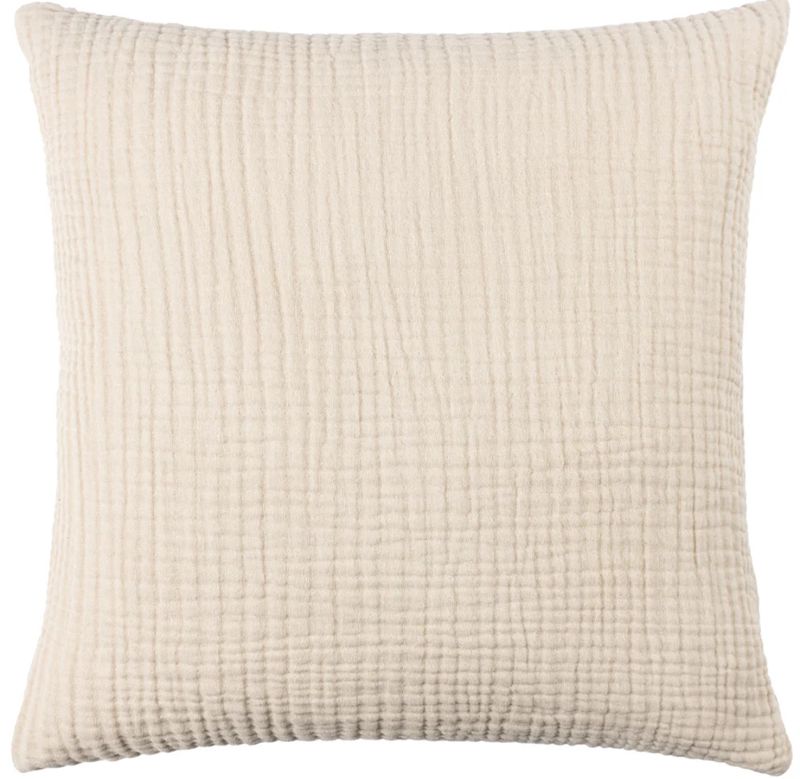Lark Muslin Crinkle Cotton Cushion Natural