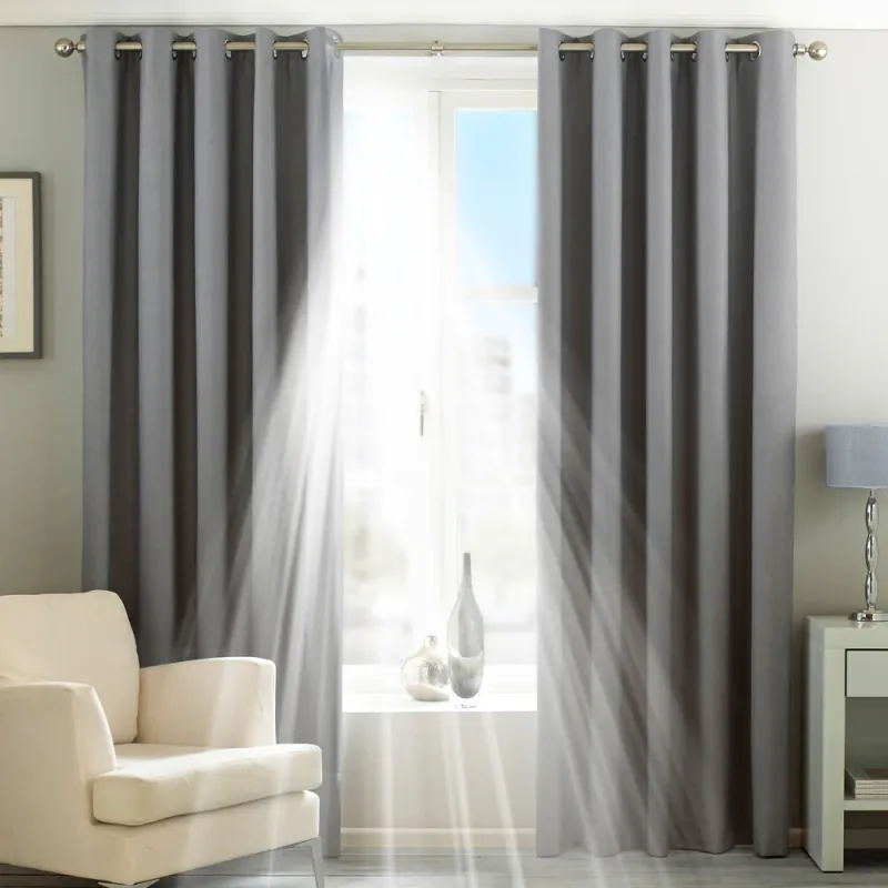 Twilight Thermal Blackout Eyelet Curtains Silver