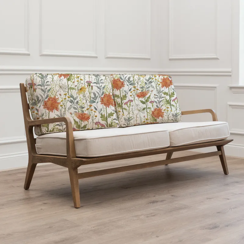 Delamere Printed Idris 2 Seater Chair Linen