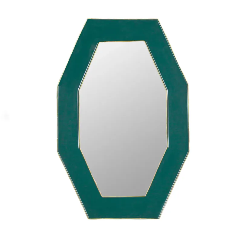 Framed Octagonal Wall Mirror Teal