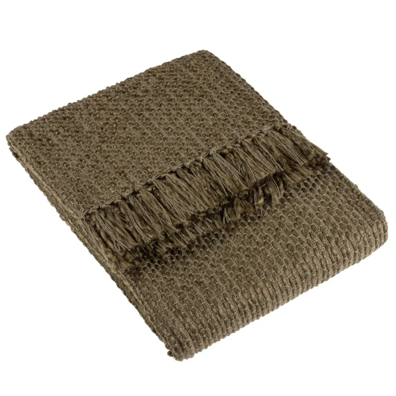 Morni Woven Fringed Throw Willow