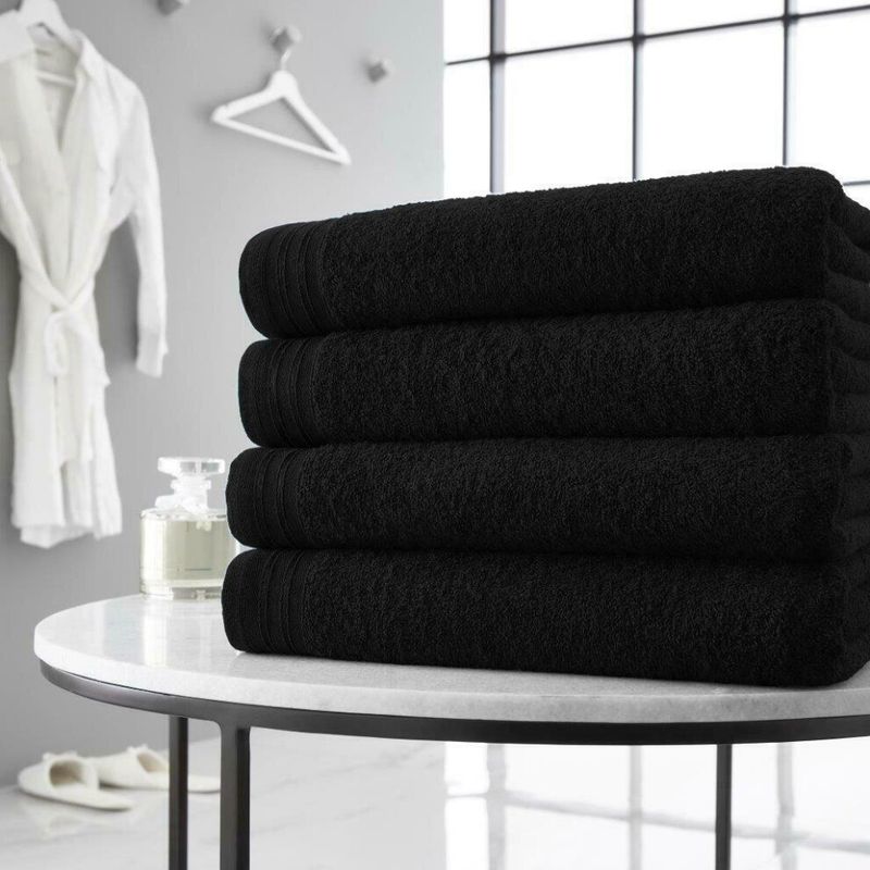 Luxury Wilsford Cotton Bath Sheet Black x 4
