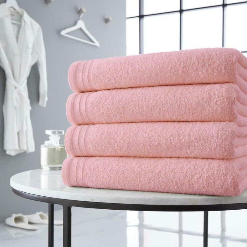 Luxury Wilsford Cotton Bath Sheet Pale Pink x 4