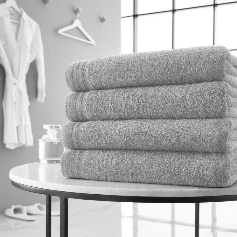 Luxury Wilsford Cotton Bath Sheet Silver x 4