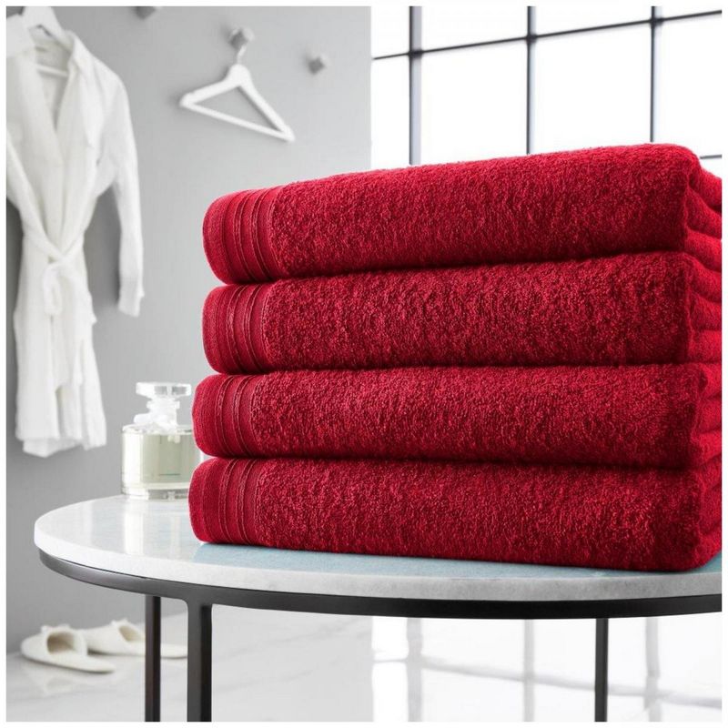 Luxury Wilsford Cotton Bath Sheet Red x 4