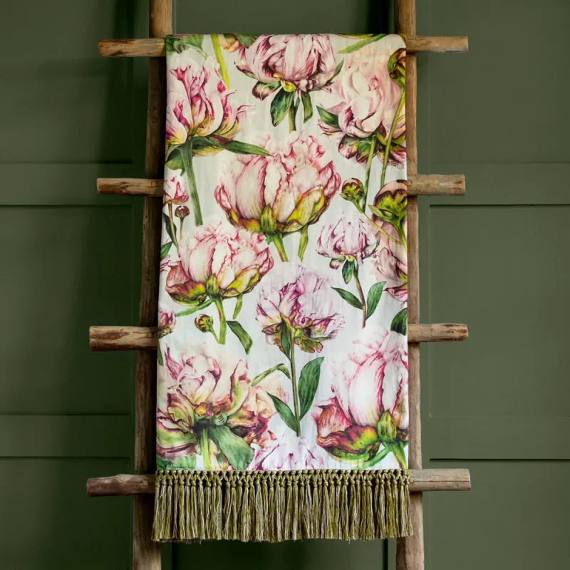 Heligan Printed Throw Fuchsia