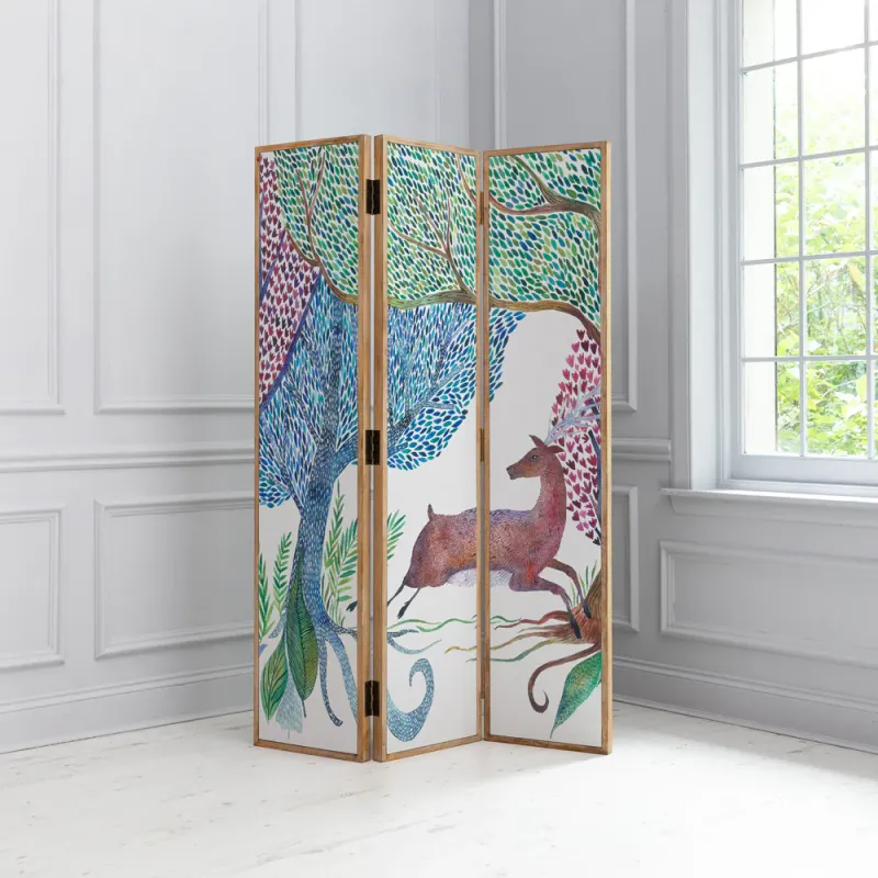 Willow Woods Solid Wood Room Divider Multi
