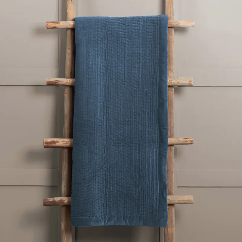 Haze Velvet Quilted Throw