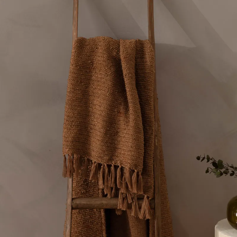 Candar Textured Boucle Throw Ginger
