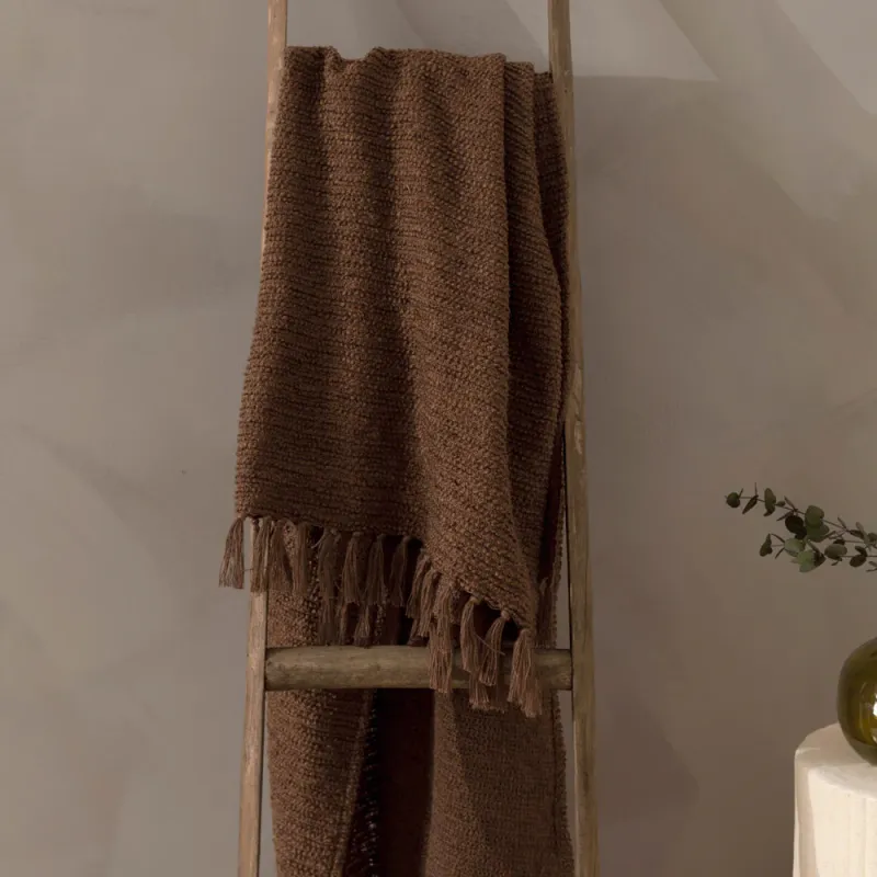 Candar Textured Boucle Throw Cocoa