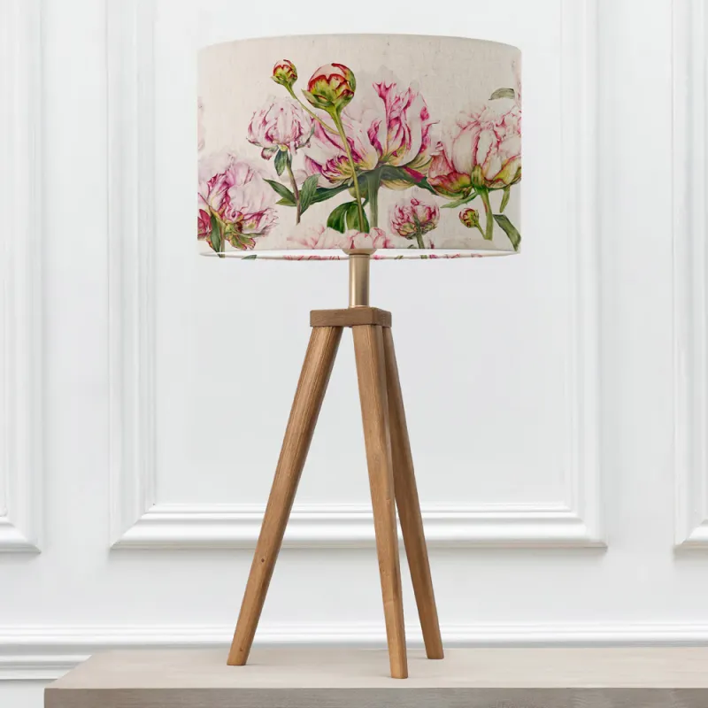 Heligan Linen Eva & Aratus Complete Table Lamp Nut/Fuchsia