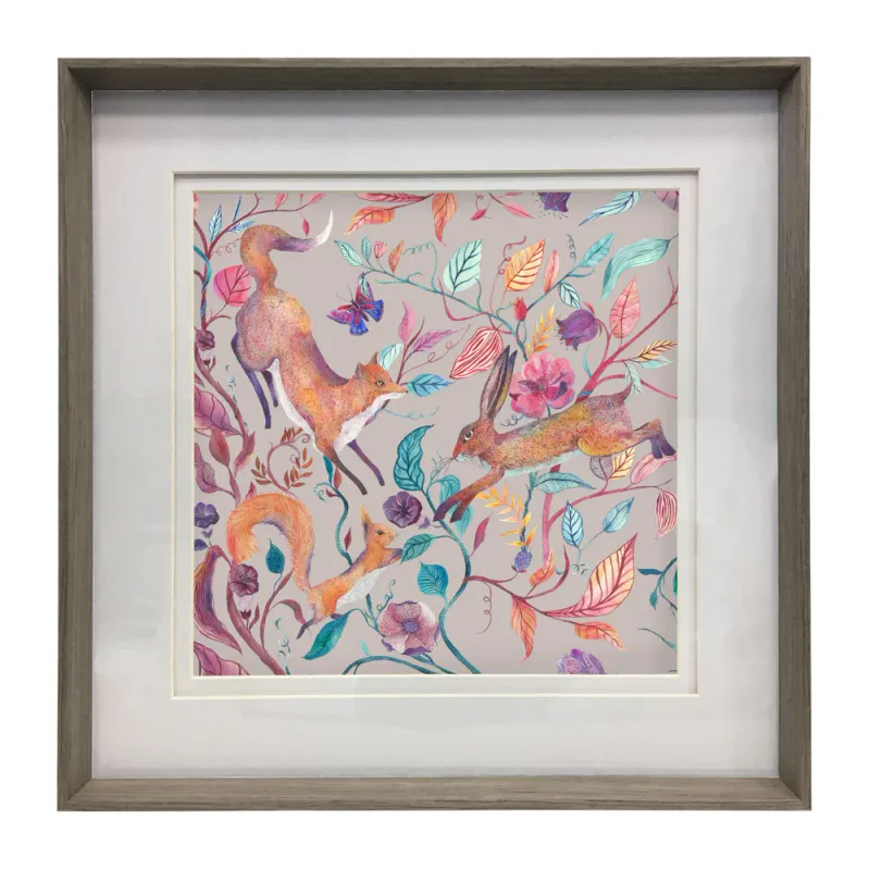 Leaping Into the Fauna Framed Print Nut
