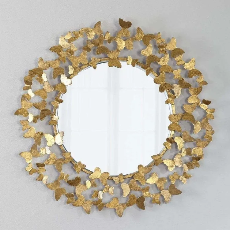 Handmade Butterfly Round Wall Mirror