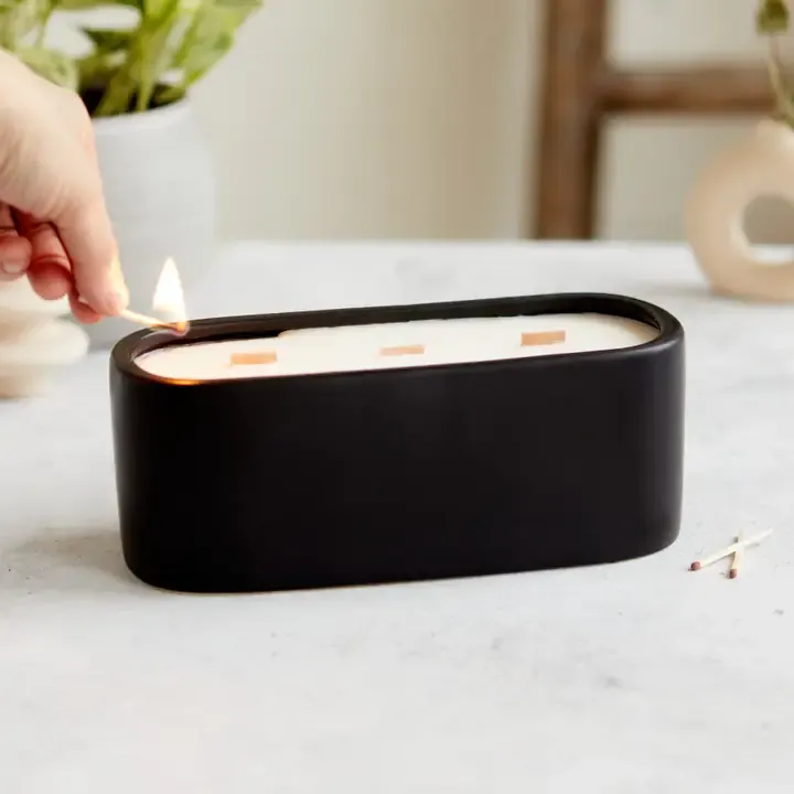 Black Baguette Candle