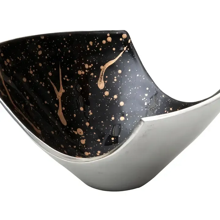 Lex - Black Enamel Textured Fruit Bowl