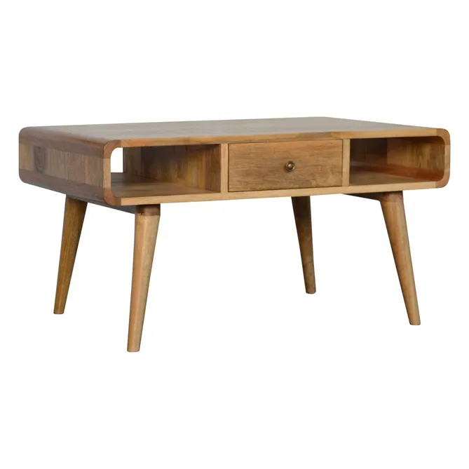 Curved Oak-Ish Coffee Table