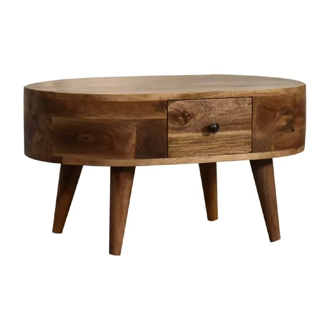 Mini Grey Washed Rounded Coffee Table