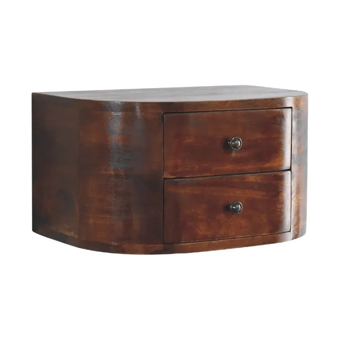 Lunar 2 Drawer Floating Bedside Mango Wood
