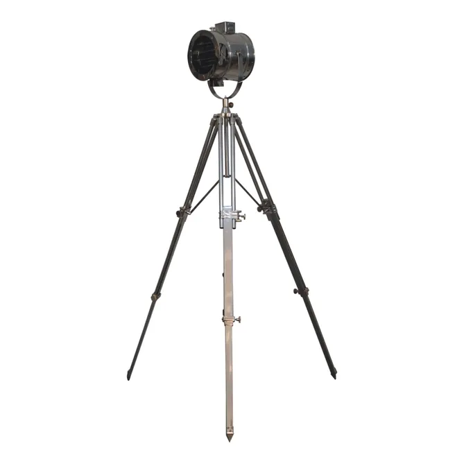 Complete Chrome Tripod Fold Spotlight Floor Lamp