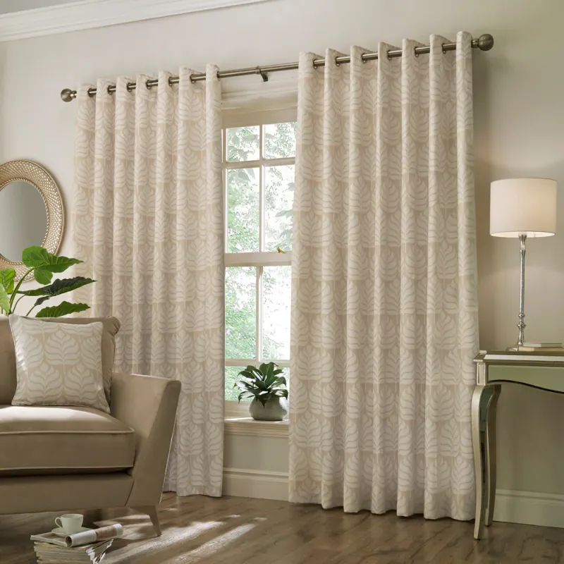 Horto Botanical Eyelet Curtains Natural