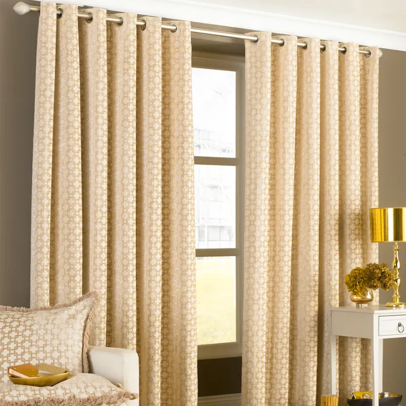 Belmont Chenille Jacquard Eyelet Curtains 2 Colours