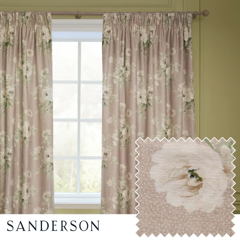 Adele Floral Chenille Pencil Pleat Curtain