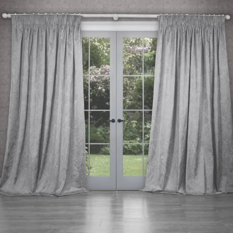 Sitara Embroidered Pencil Pleat Curtains 90" x 90" 2 Colours