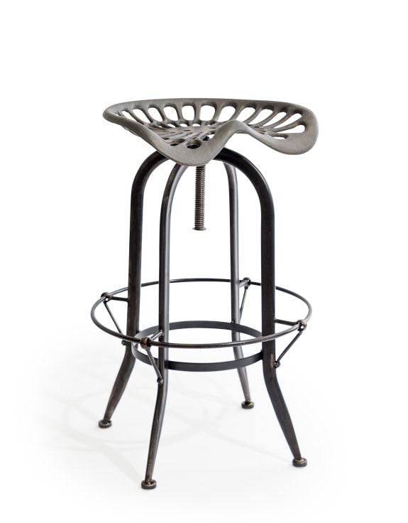 Industrial "Tractor-Seat" Style Adjustable Bar Stool
