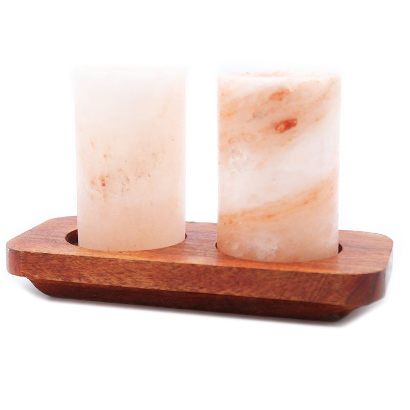 Himalayan Salt Shot Glasses & Wood Serving Tray
