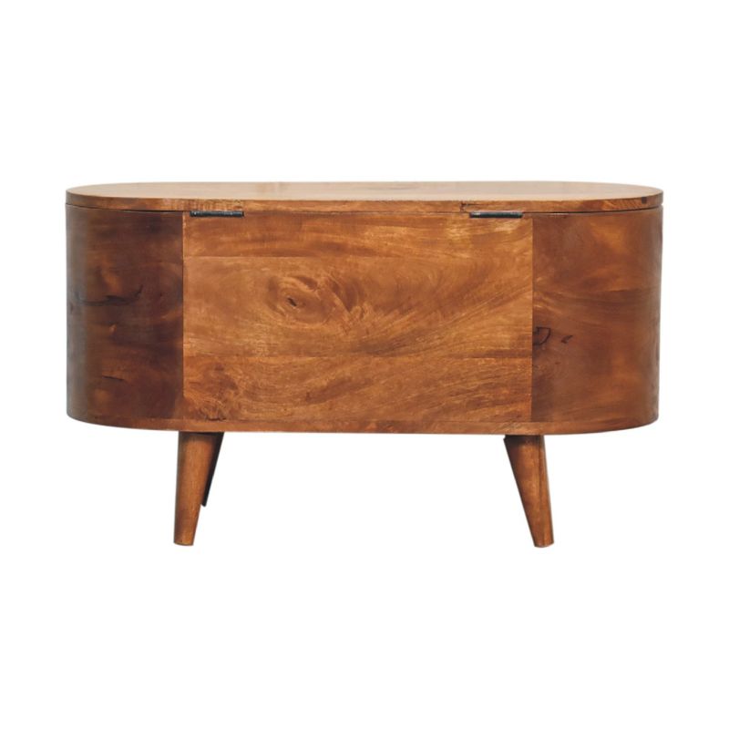 Chestnut Rounded Lid Up Blanket Box