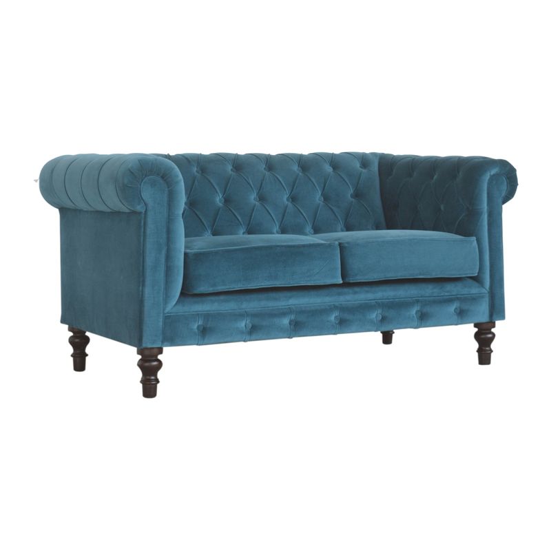 Teal Velvet Chesterfield Sofa