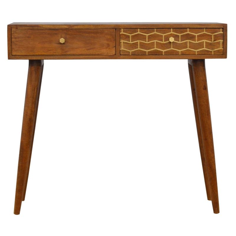 Geometric Brass Console Table