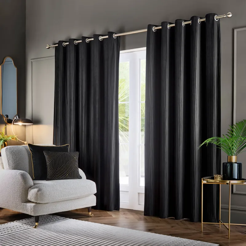 Corinthian Velvet Eyelet Curtains 4 Colours