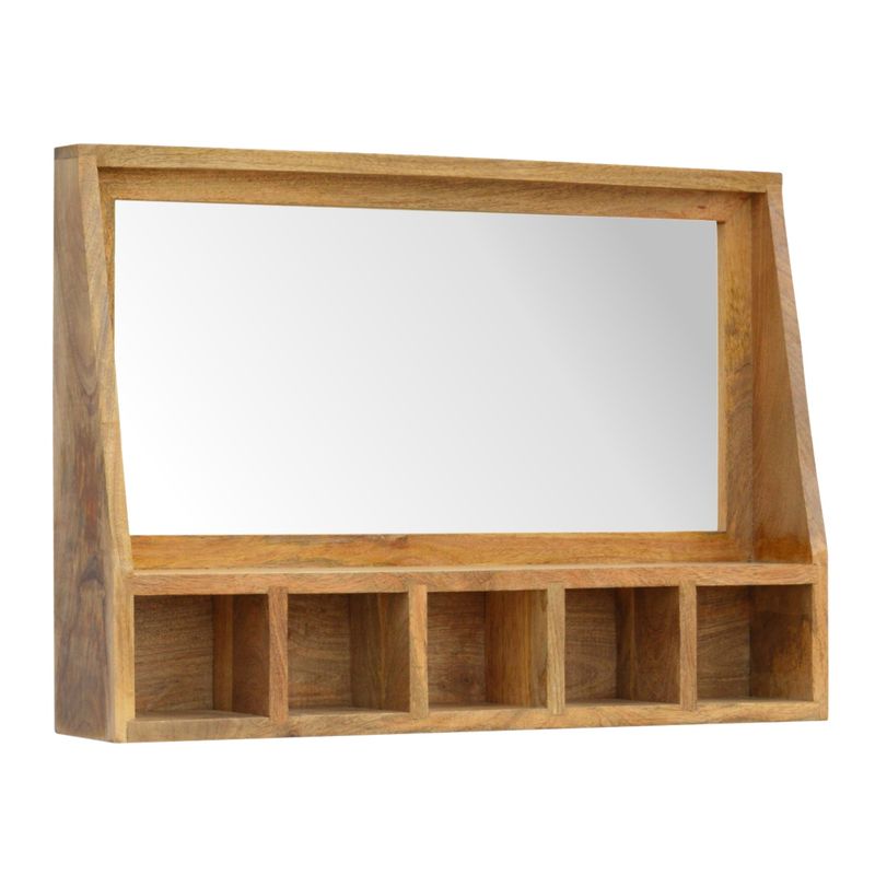 5 Slot Floating Unit with Mirror Mango Wood