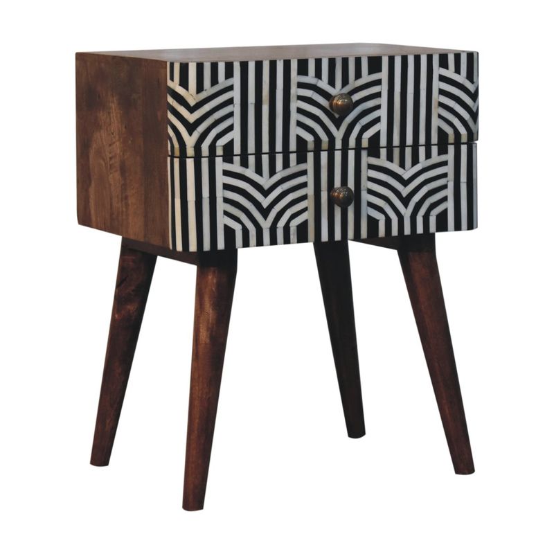 Honey Caramel Edessa Bone Inlay Bedside