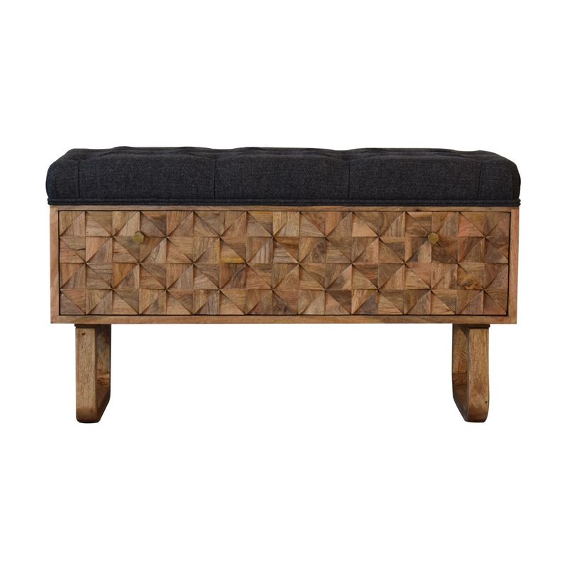 U’ Black Tweed Pineapple Bench