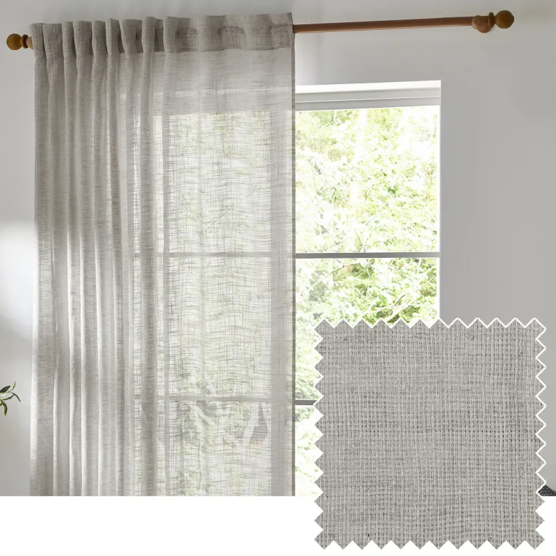 Cirrus Woven Sheer Curtain Panel Linen