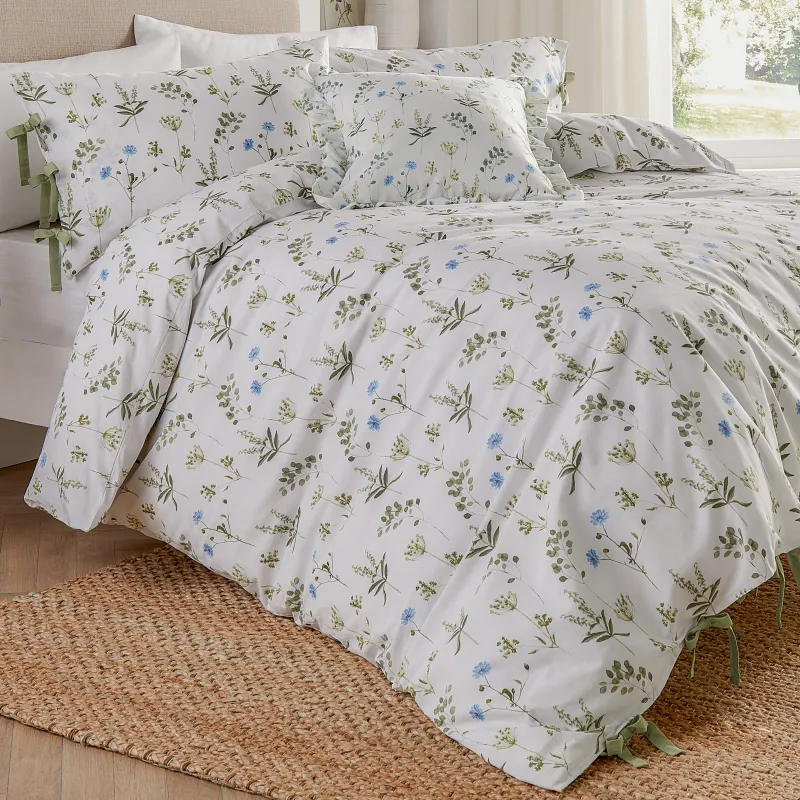 Meadow 100% Cotton Floral Duvet Cover Set