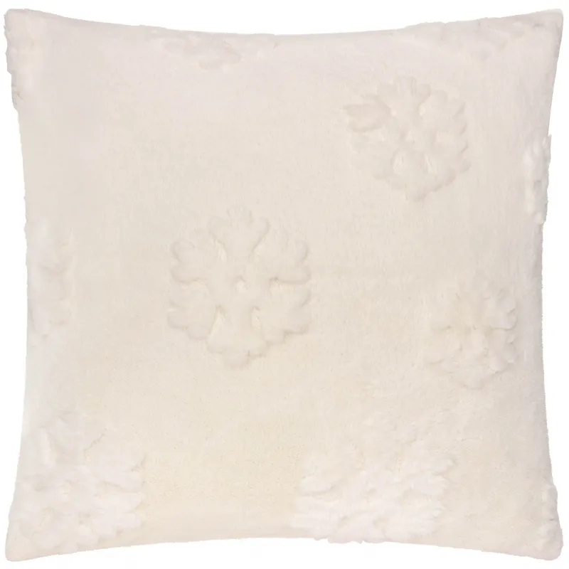 Snowflakes Faux Fur Cushion Snow White