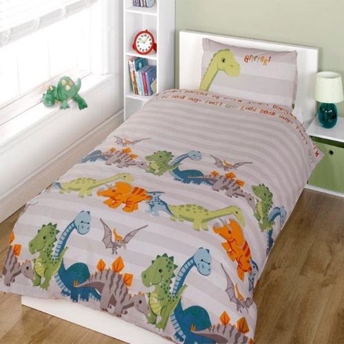 Endangered Kids Dinosaur 100% Cotton Duvet Cover Set