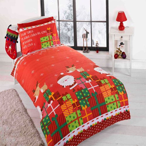Santa & Presents Cotton Duvet Cover Set