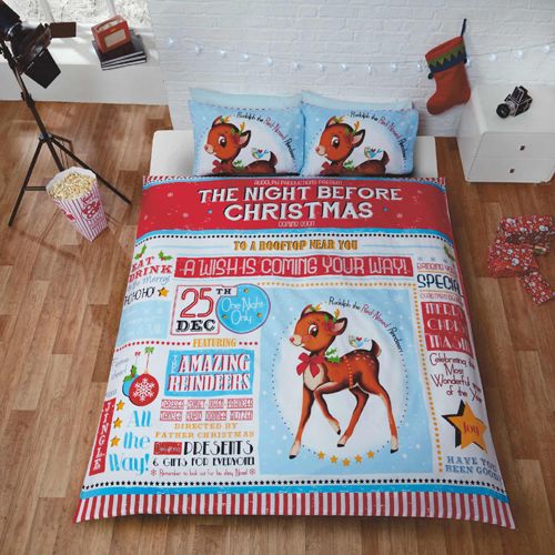 Reindeer Christmas Cotton Duvet Cover Set