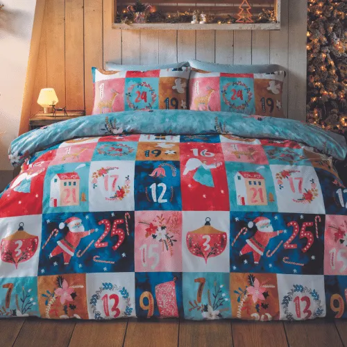Advent Calendar Christmas Cotton Duvet Cover Set